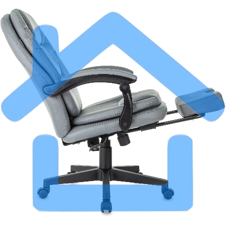 Кресло руководителя Бюрократ CH-868N-BF серый, эко.кожа, крестов. пластик, подст. для ног-9