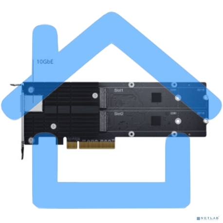 Сетевая карта Synology M.2 SSD-NVME adapter M.2 2110/2080,2 slots m.2 key, 10 Gigabit port RJ-45, PCIe 3.0 x8 adapter (FH bracket)'-3