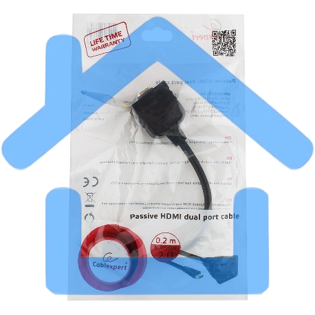 Разветвитель HDMI Cablexpert DSP-2PH4-002, HD19F/2x19F, 1 компьютер => 2 монитора, пасcивный, Full-HD, 3D, 1.4v-3