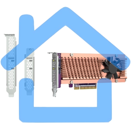 Плата расширения QNAP QM2-2P-384A 2 x M.2 22110 or 2280 PCIe (Gen3 x 4) NVMe SSD slots. Low-profile flat and Full-height brackets included.-3