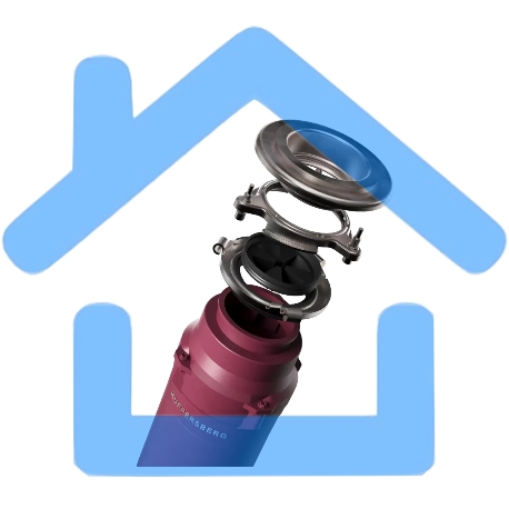 Измельчитель отходов Kuppersberg WSS 750 V, High-Tech, мощность 750 Вт, 3800-4200 об/мин, защита от перегрева, авто выключение, DC мотор, уровень шума 75 дБ, винный-5