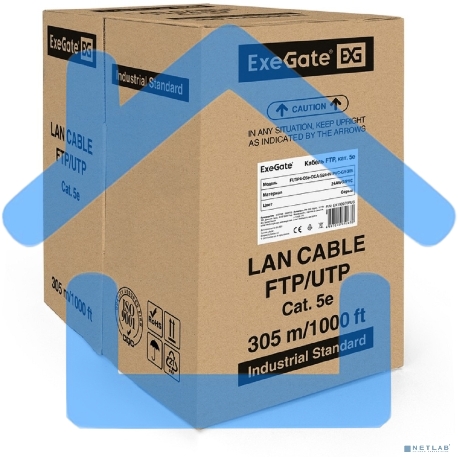Кабель Exegate FTP 4 пары кат.5e CCA, экран, 305м pullbox, серый-2