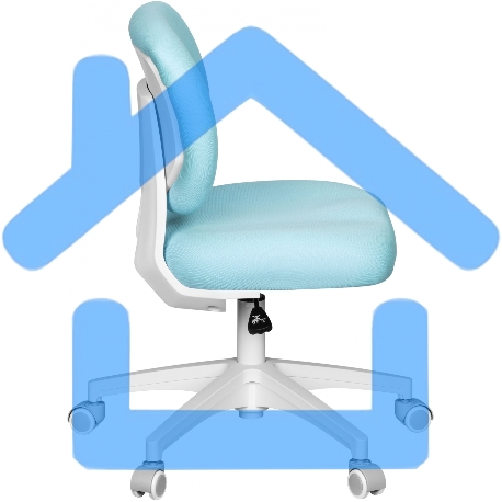 Кресло детское Cactus CS-CHR-3594BL голубой, крестов. пластик белый-5