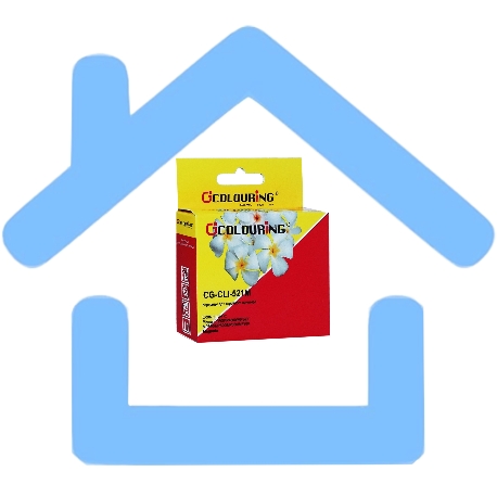 Картридж струйный Colouring CG-CLI-521M пурпурный с чипом водный (9 мл) для Canon IP3600/IP4600/MP540/MP550/MP620/MP630/MP980