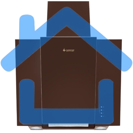 Вытяжка наклонная Gefest ВО 3603 Д1К коричневый, 60 см, 550 куб. м/ч, 76 дБ