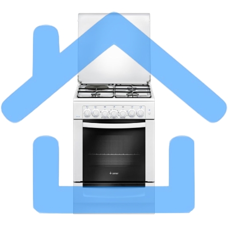 Плита комбинированная Gefest ПГЭ 6112-02 белый, конфорок 4 шт, духовка 55 л, 60 см x 85 см x 60 см