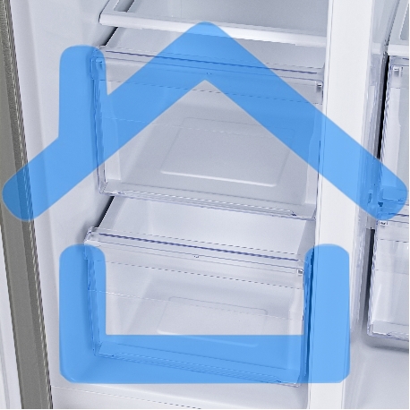 Холодильник Hyundai CS6503FV нержавеющая сталь двухкамерный инвертер 407/205л морозилка сбоку-23