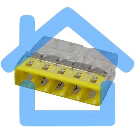 Клемма 5х(0.5-2.5мм) 5-х проводн. для распред. короб. (без п) WAGO 2273-205
