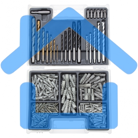Набор сверл Matrix комбинированный (бетон 4-10мм, мет. 2-10мм, дер. 4-10мм, дюбеля) 300пр.-4
