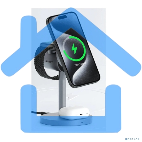 Беспроводное зарядное устройство Aukey LC-MC311 3in1 Qi2-5