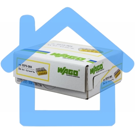 Клемма 5х(0.5-2.5мм) 5-х проводн. для распред. короб. (без п) WAGO 2273-205-3