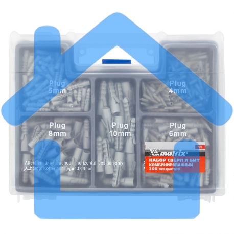 Набор сверл Matrix комбинированный (бетон 4-10мм, мет. 2-10мм, дер. 4-10мм, дюбеля) 300пр.-3