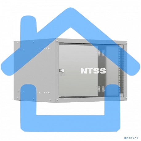 Шкаф коммутационный NTSS LIME (NTSS-WL6U5535GS) настенный 6U 550x350мм пер.дв.стекл несъемн.бок.пан. 30кг серый 8.3кг 110град. IP20-1