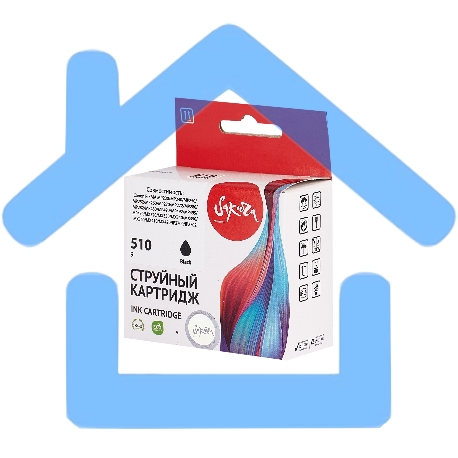 Струйный картридж Sakura 2970B007 (510 Black) для Canon, черный, 9 мл., 220 к.-1