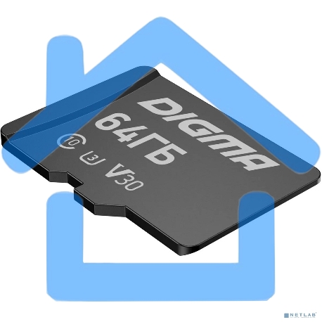 Флеш карта microSDXC 64Gb Class10 Digma CARD30 + adapter-2