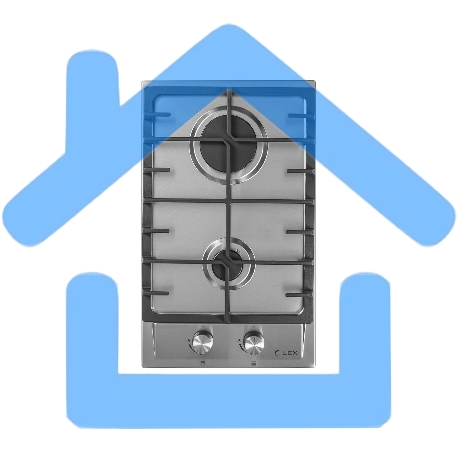 Встраиваемая газовая варочная панель LEX GVS 321 Inox 4000Вт 2 комфорки нерж.сталь