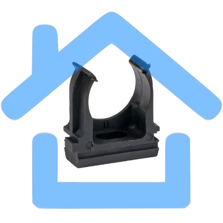Держатель для труб (клипса) d20мм черный (уп.10шт) Plast EKF derj-z-20b
