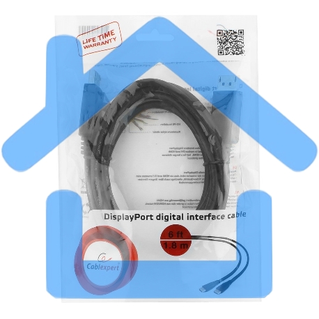 Кабель DisplayPort Gembird, 1.8м, 20M/20M, черный, экран, пакет CC-DP-6-4
