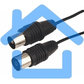 ВЧ кабель, ТВ гнездо - ТВ штекер, длина 3 метра, чeрный Rexant