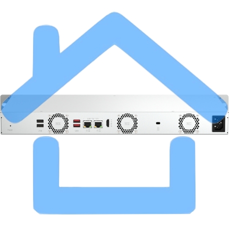 Сетевое хранилище SMB QNAP TS-464eU-8G NAS 4 HDD trays, rackmount 1U, 1 PSU. 4-core Intel Celeron N5105/N5095 2.0-2.9 GHz, 8 Gb RAM, 2x2.5GbE, 2xUSB 3.2 Gen 2 (10Gbps), 2xUSB 2.0, 1xHDMI, 2xM.2 PCIe Gen 3 x1 slots, W/o rail kit RAIL-B02-2