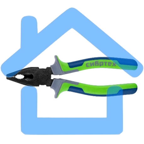 Плоскогубцы СИБРТЕХ комбинированные, 200 мм, фосфатирование, трехкомпонентные рукоятки 17055-4