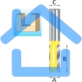 Фреза MAKITA D-10372 пазовая твердосплавная, 2 лезв., хв.8мм, d25мм, дл.20мм