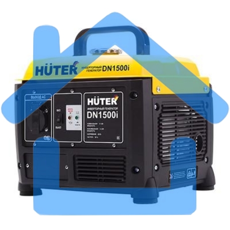 Электрогенератор бензиновый инверторный Huter DN1500i, 1.2 кВт, 73 дБ, 12.8 кг