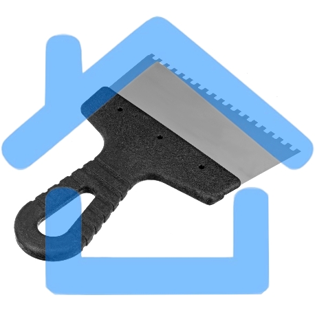 Шпатель из нержавеющей стали Сибртех 150 мм, зуб 4х4 мм, пластмассовая ручка 85455-4