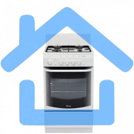 Плита газовая De Luxe 5040.36Г (КР) белый, конфорок 4 шт, духовка 43 л, 50 см x 85 см x 50 см