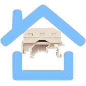 Клемма соединительная многоразовая проходная 4-полюсная, с креплением на DIN-рейку (0,08-4 мм²) серая (50 шт./уп.) Rexant