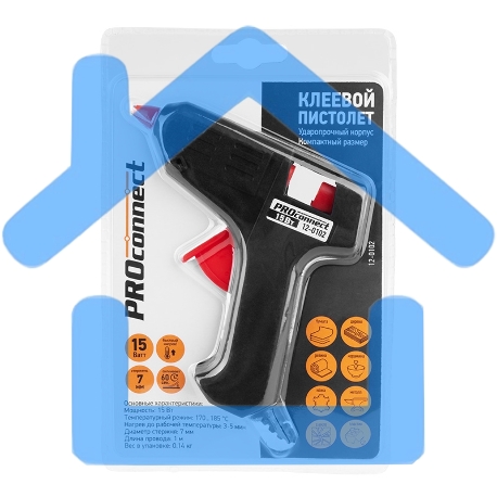 Пистолет клеевой PROconnect, 15 Вт, Ø7 мм, блистер-2
