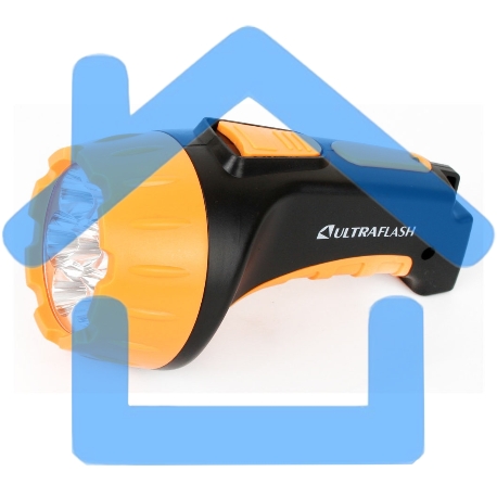 Фонарь LED 3807 (аккум 220В черный/жел. 7 LED; 2 режима SLA пласт. короб) Ultraflash 9216-1