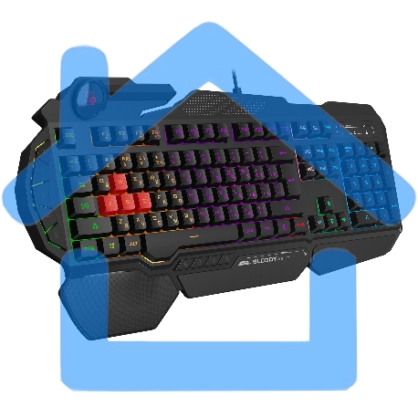 Клавиатура A4Tech Bloody B310N черный USB Multimedia for gamer LED (подставка для запястий) (B310N)-1