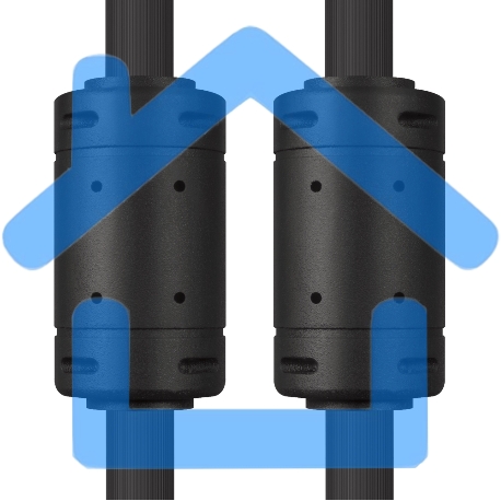 Кабель Greenconnect SVGA 7.0м черный, позолоченные контакты, ферритовые кольца, OD8.0мм. 15M / 15M Premium GCR-VM2VM2-7.0m, 28/28 AWG, двойной экран-5