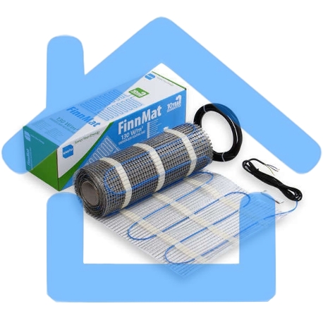 Теплый пол ENSTO FinnMat EFHFM130.7нагревательный мат 4мм 910Вт 7м2 гар.120мес.