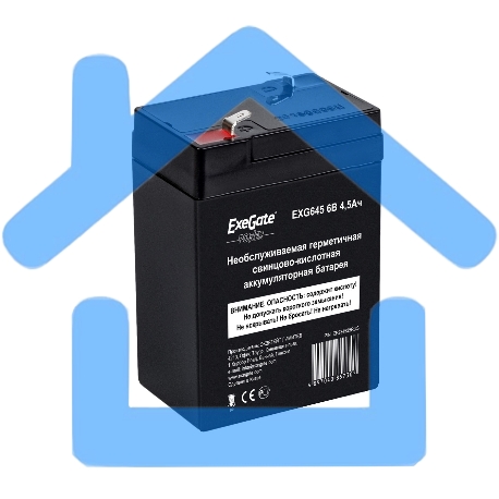 Батарея ExeGate EP234535RUS DT 6045/EXG645 (6V 4.5Ah) клеммы F1