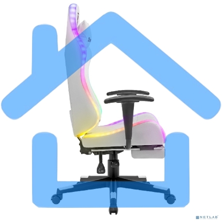 Кресло игровое Defender Watcher белый, подсветка, полиуретан-12