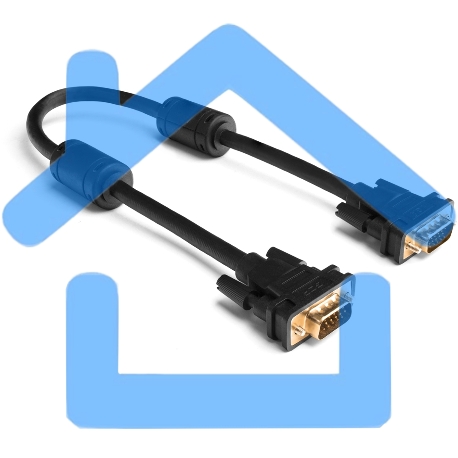 Кабель Greenconnect SVGA 7.0м черный, позолоченные контакты, ферритовые кольца, OD8.0мм. 15M / 15M Premium GCR-VM2VM2-7.0m, 28/28 AWG, двойной экран-1