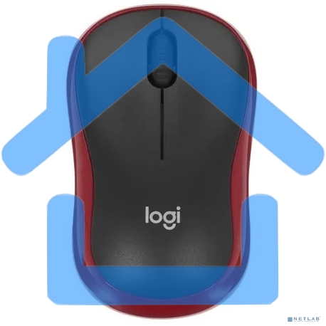 Мышь беспроводная Logitech M185, красный, 1000 dpi, радиоканал, USB, кнопки - 3-19