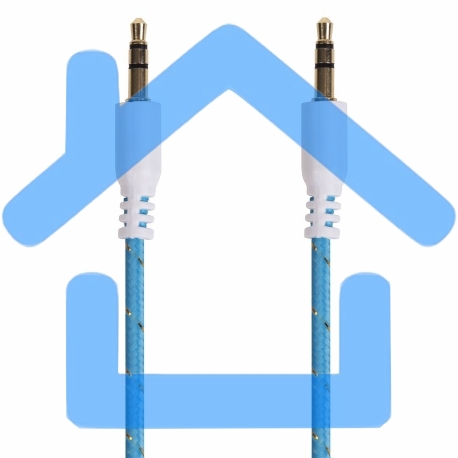 Аудиокабель AUX 3.5 мм в тканевой оплетке 1 м синий Rexant-1