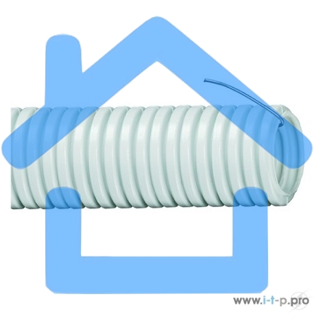 Труба гофрированная ПВХ d40мм с зондом сер. (уп.15м) ИЭК CTG20-40-K41-015I-2