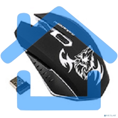 Мышь беспроводная Nakatomi MROG-15U черный, 1600 dpi, радиоканал, USB, кнопки - 6-7