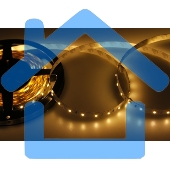 Лента светодиодная открытая, 8 мм, IP23, SMD 2835, 60 LED/m, 12 V, цвет свечения теплый белый