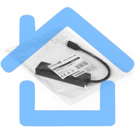 Хаб USB (концентратор) ExeGate DUB-4CP/1 (кабель-адаптер USB Type C --> 4xUSB3.0, Plug&Play, черный)