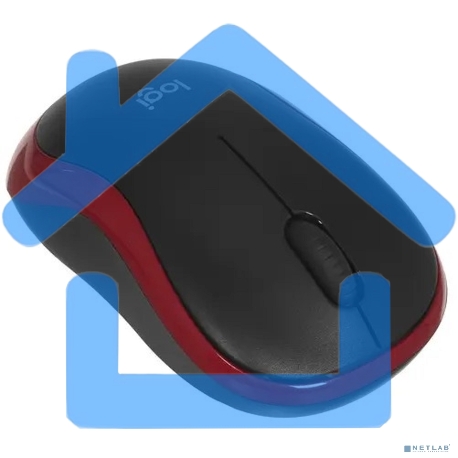 Мышь беспроводная Logitech M185, красный, 1000 dpi, радиоканал, USB, кнопки - 3-20
