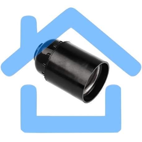 Патрон карболитовый подвесной Е27 черный c этикеткой Rexant