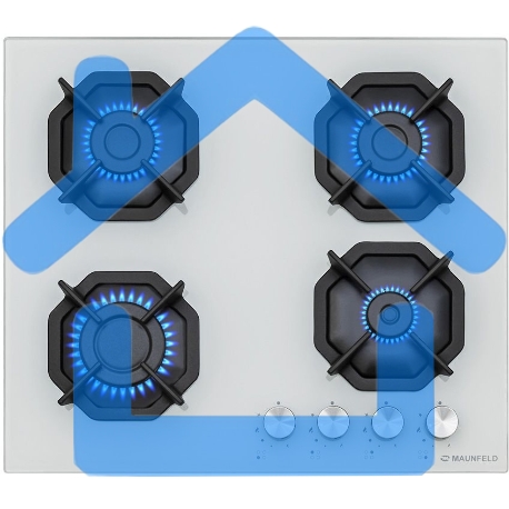 Газовая варочная поверхность Maunfeld EGHG.64.2CW/G белый