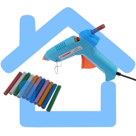 Клеевые стержни Rexant, Ø11 мм, 100 мм, цветные с блестками, 12 шт., блистер-1