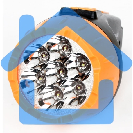 Фонарь LED 3807 (аккум 220В черный/жел. 7 LED; 2 режима SLA пласт. короб) Ultraflash 9216-4