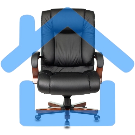 Кресло руководителя Бюрократ T-9925WALNUT/BLACK черный, кожа, крестовина дерево-19